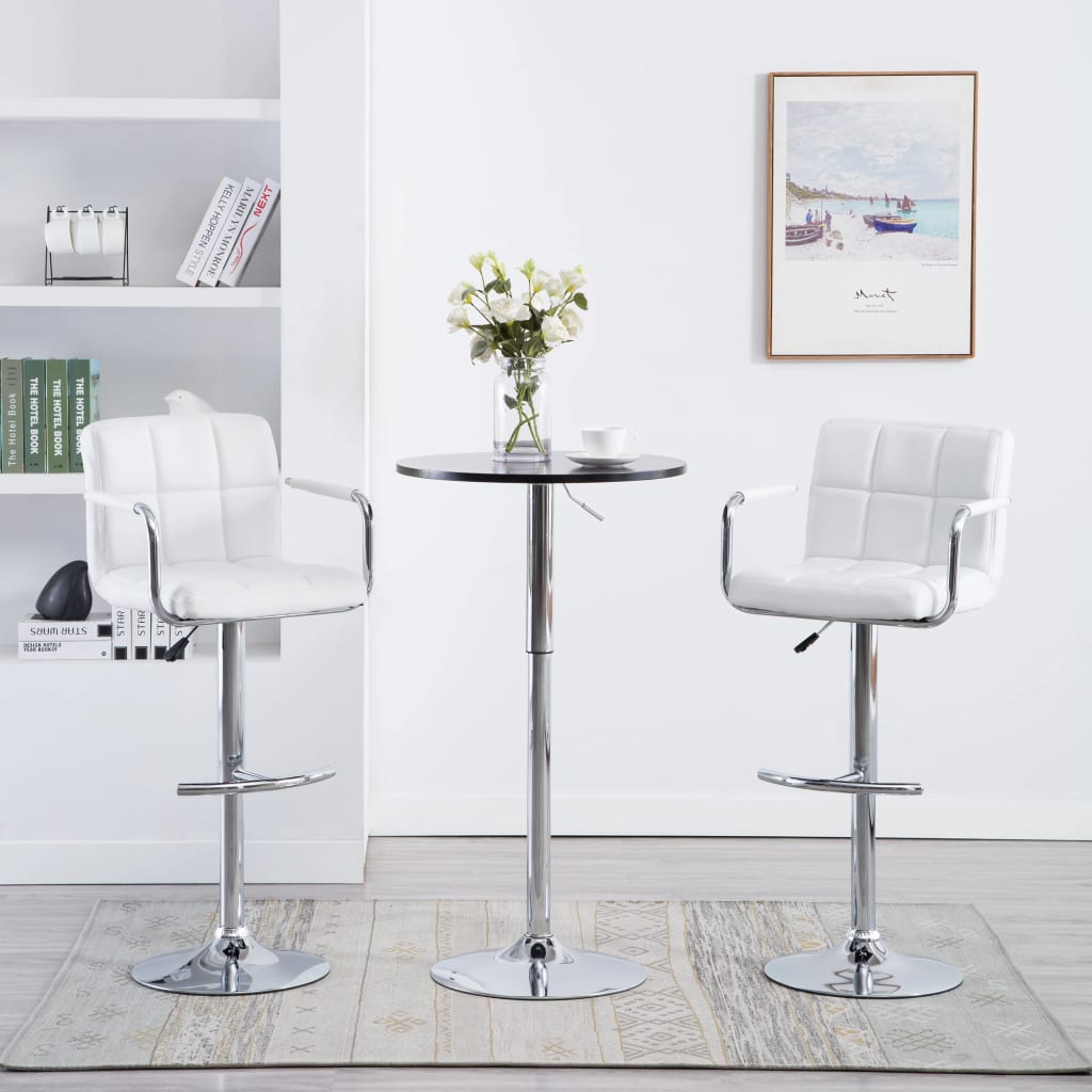 Tabourets de bar lot de 2 blanc similicuir - XIOS