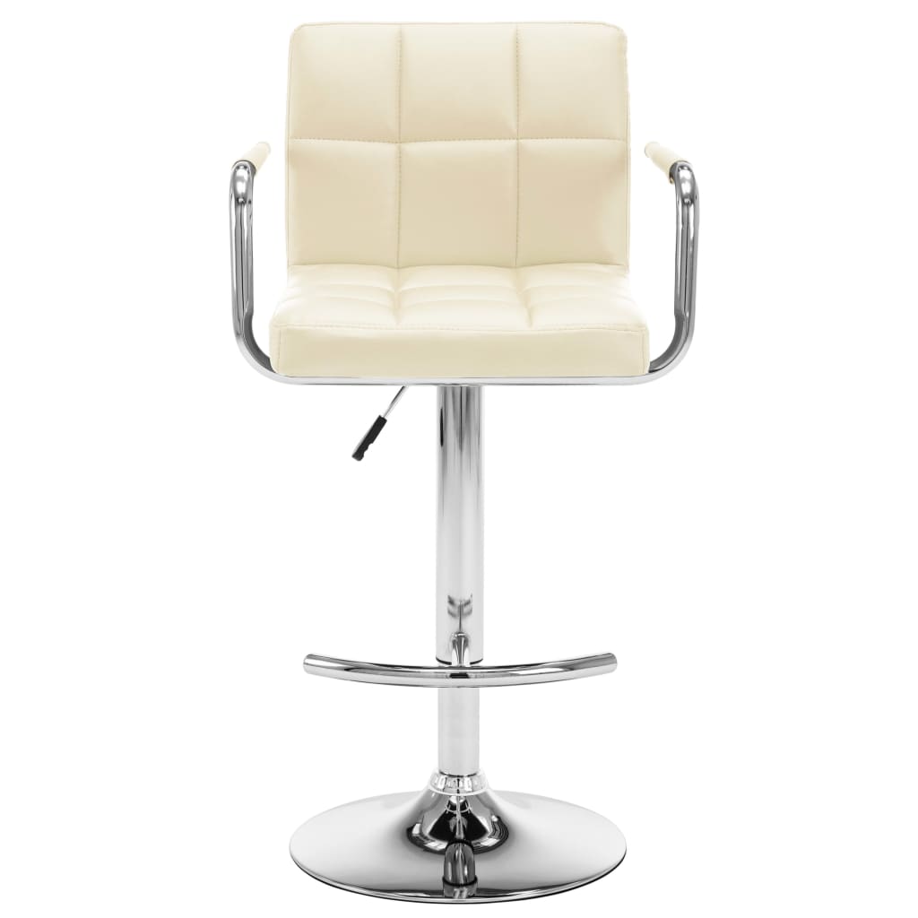 Tabourets de bar lot de 2 crème similicuir - XIOS