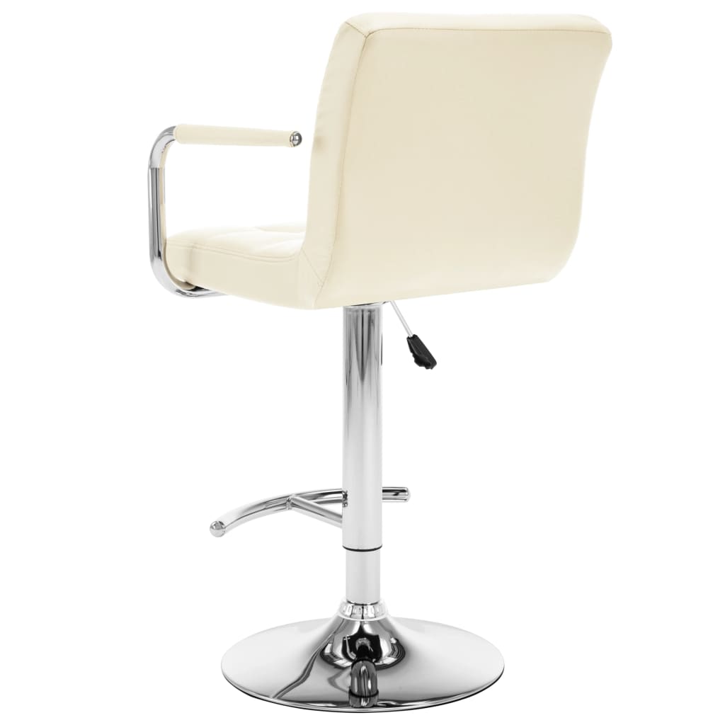 Tabourets de bar lot de 2 crème similicuir - XIOS