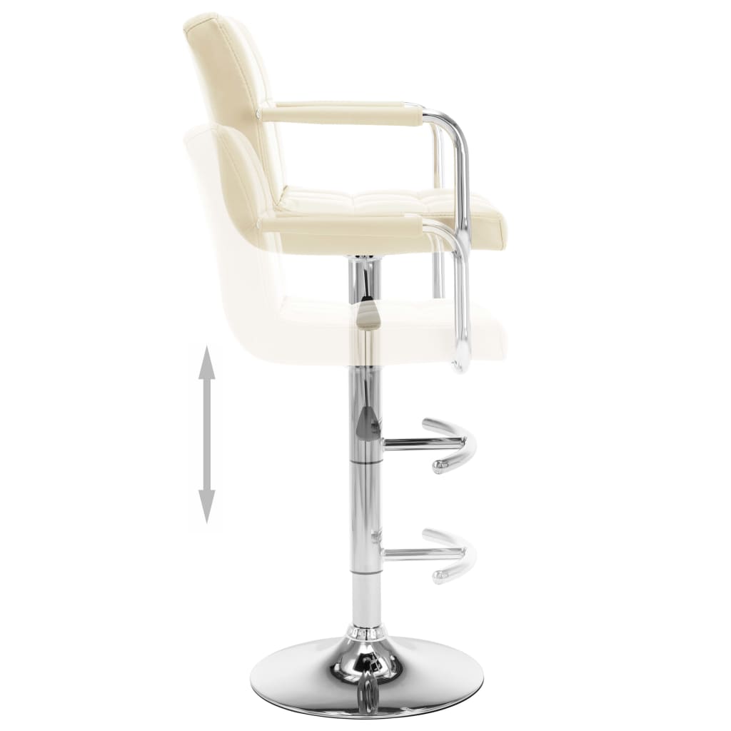Tabourets de bar lot de 2 crème similicuir - XIOS