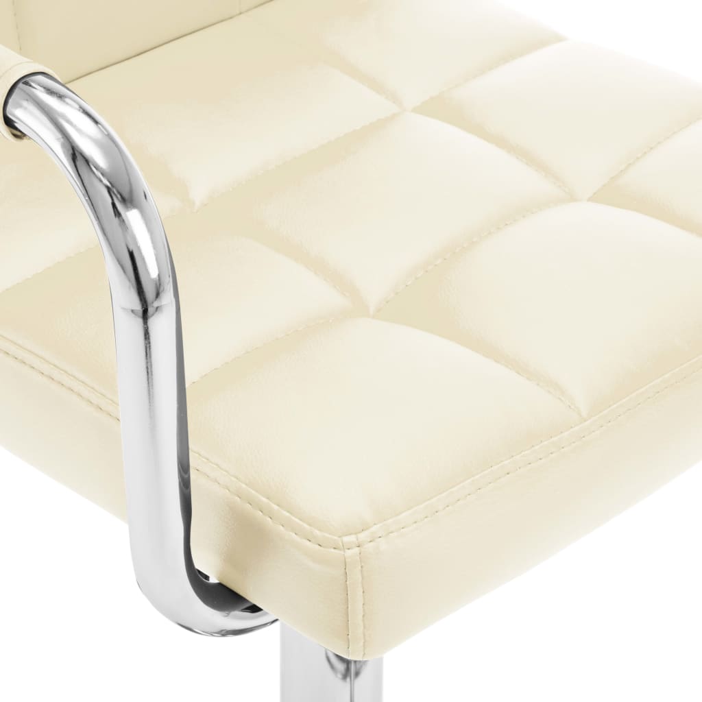 Tabourets de bar lot de 2 crème similicuir - XIOS