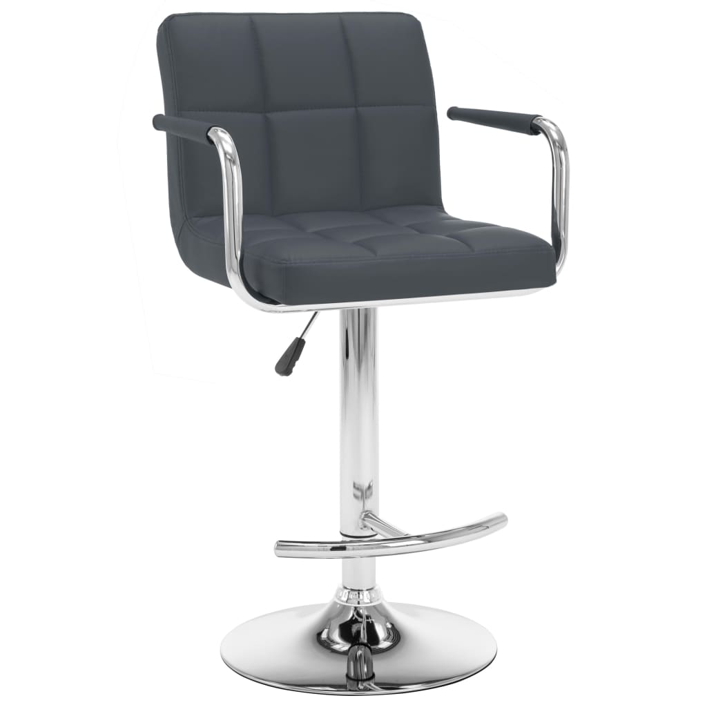 Tabourets de bar lot de 2 gris similicuir - XIOS