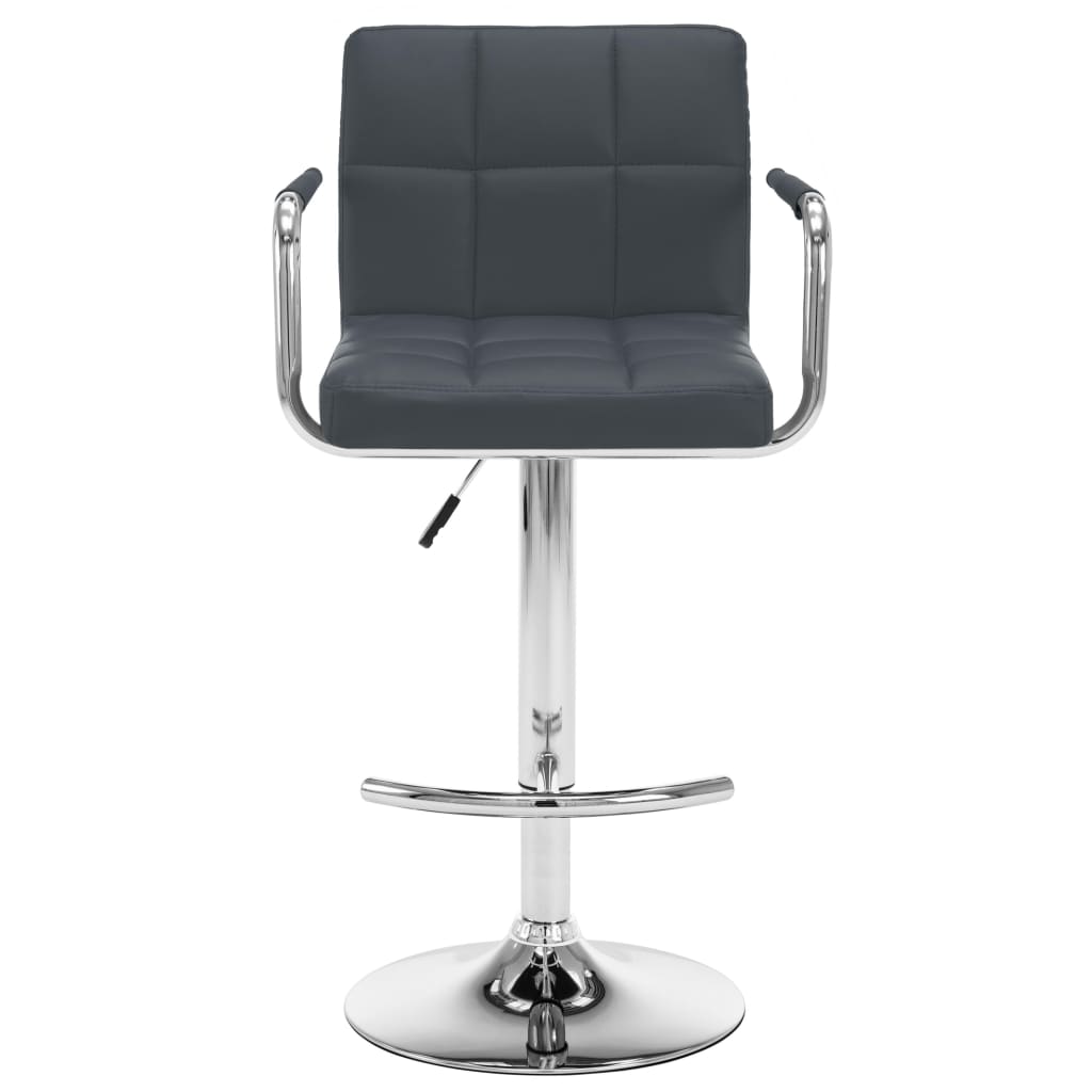 Tabourets de bar lot de 2 gris similicuir - XIOS