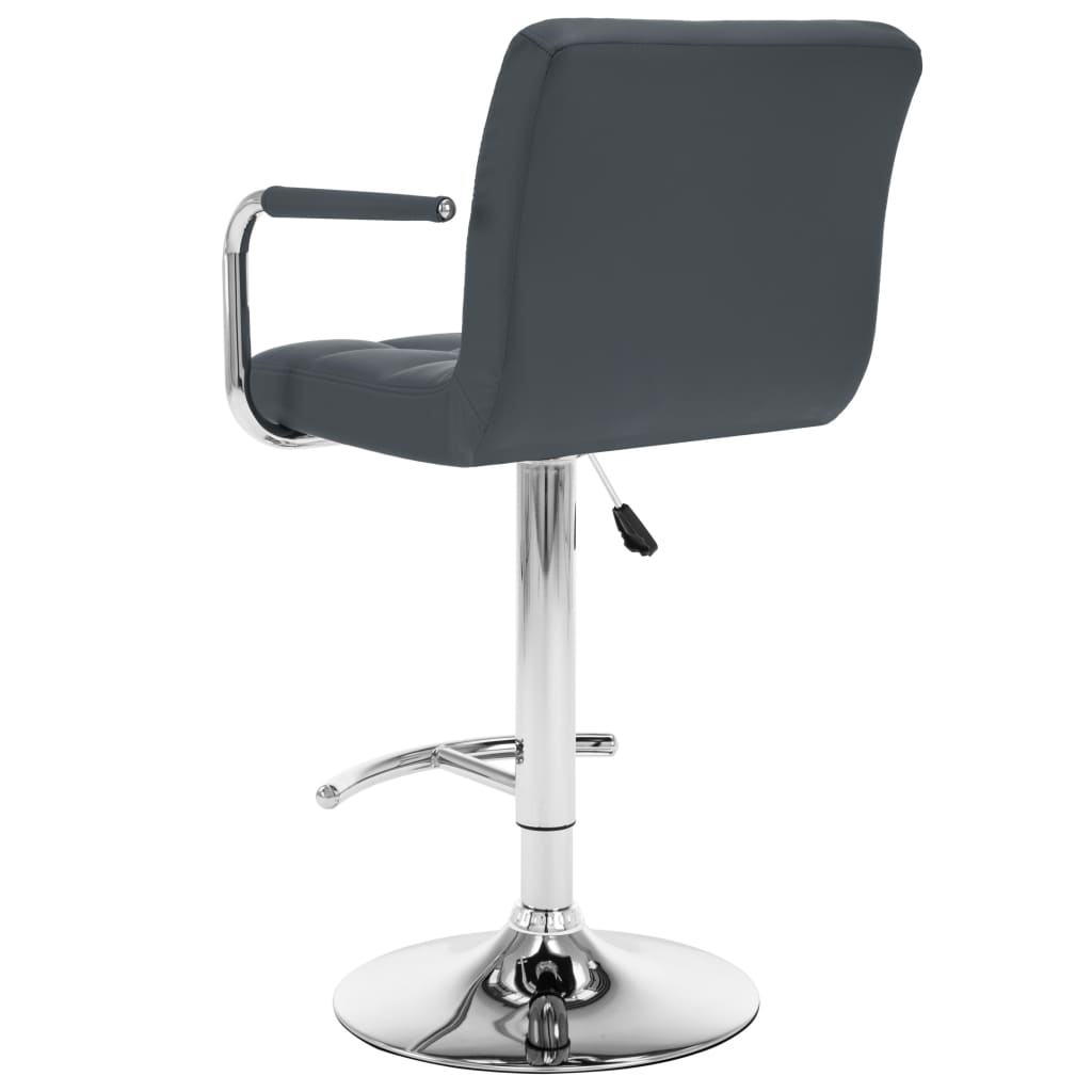 Tabourets de bar lot de 2 gris similicuir - XIOS