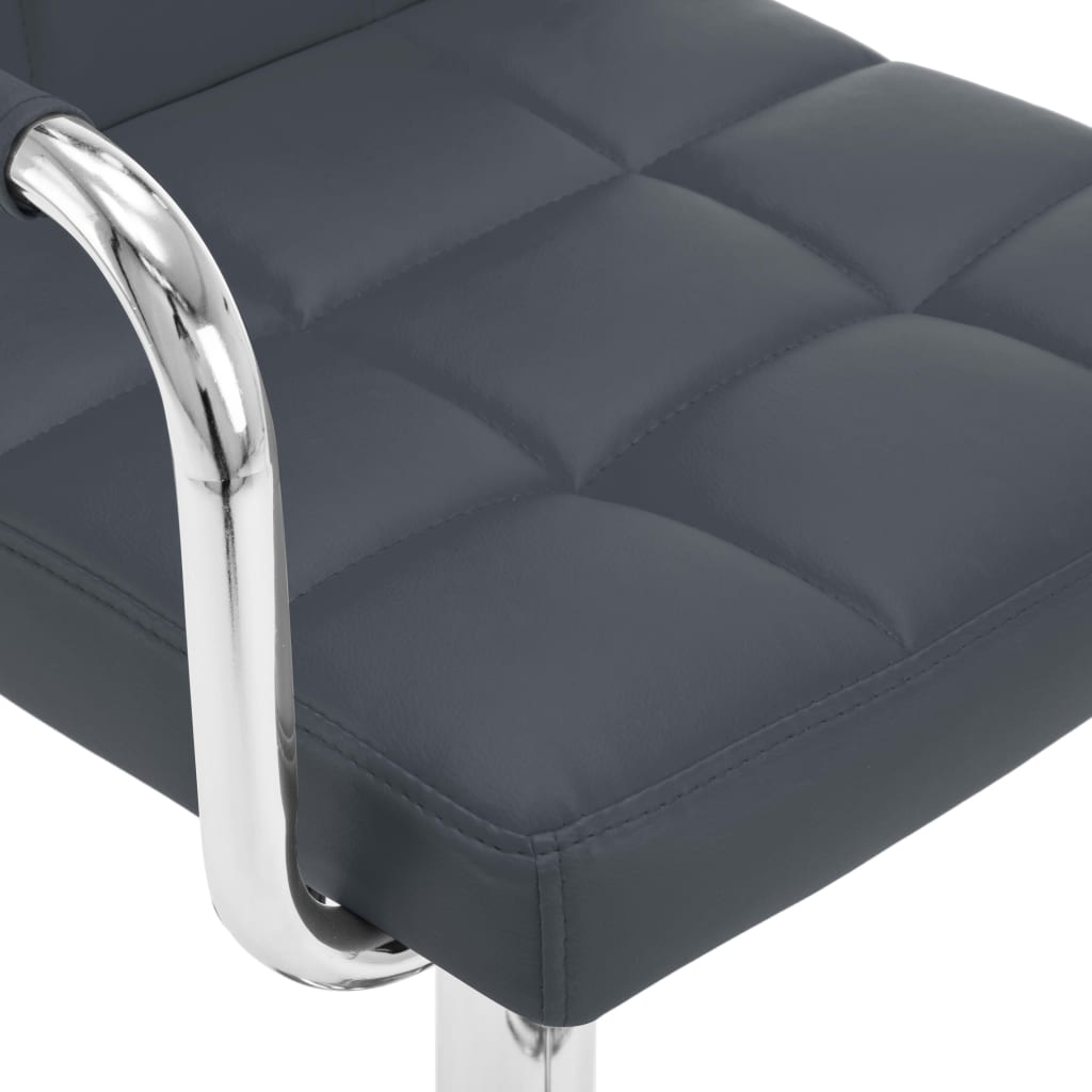 Tabourets de bar lot de 2 gris similicuir - XIOS