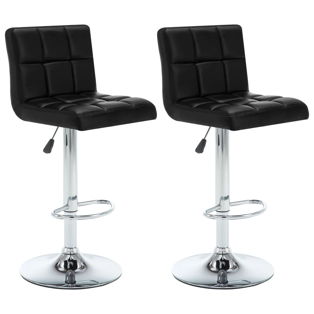 Tabourets de bar lot de 2 noir similicuir - XIOS