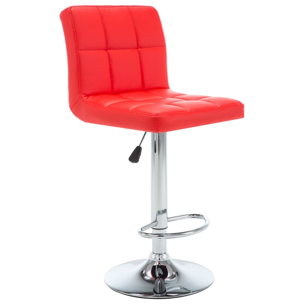 Tabourets de bar lot de 2 rouge similicuir