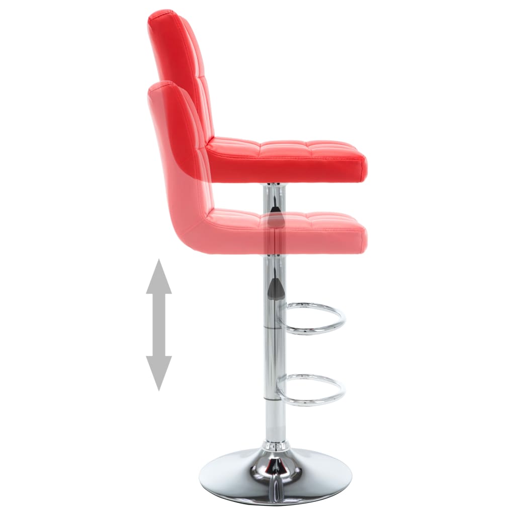 Tabourets de bar lot de 2 rouge similicuir - XIOS