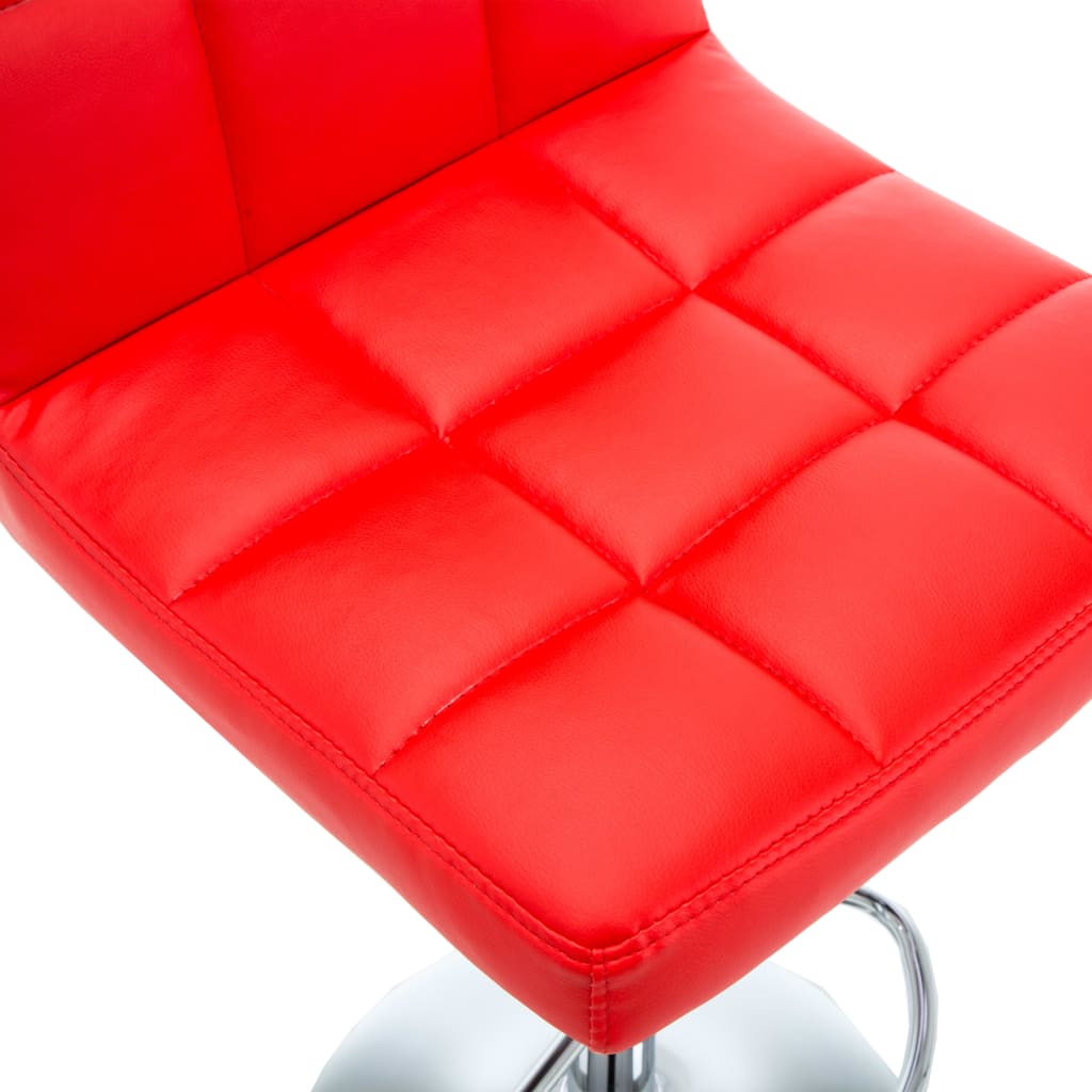 Tabourets de bar lot de 2 rouge similicuir