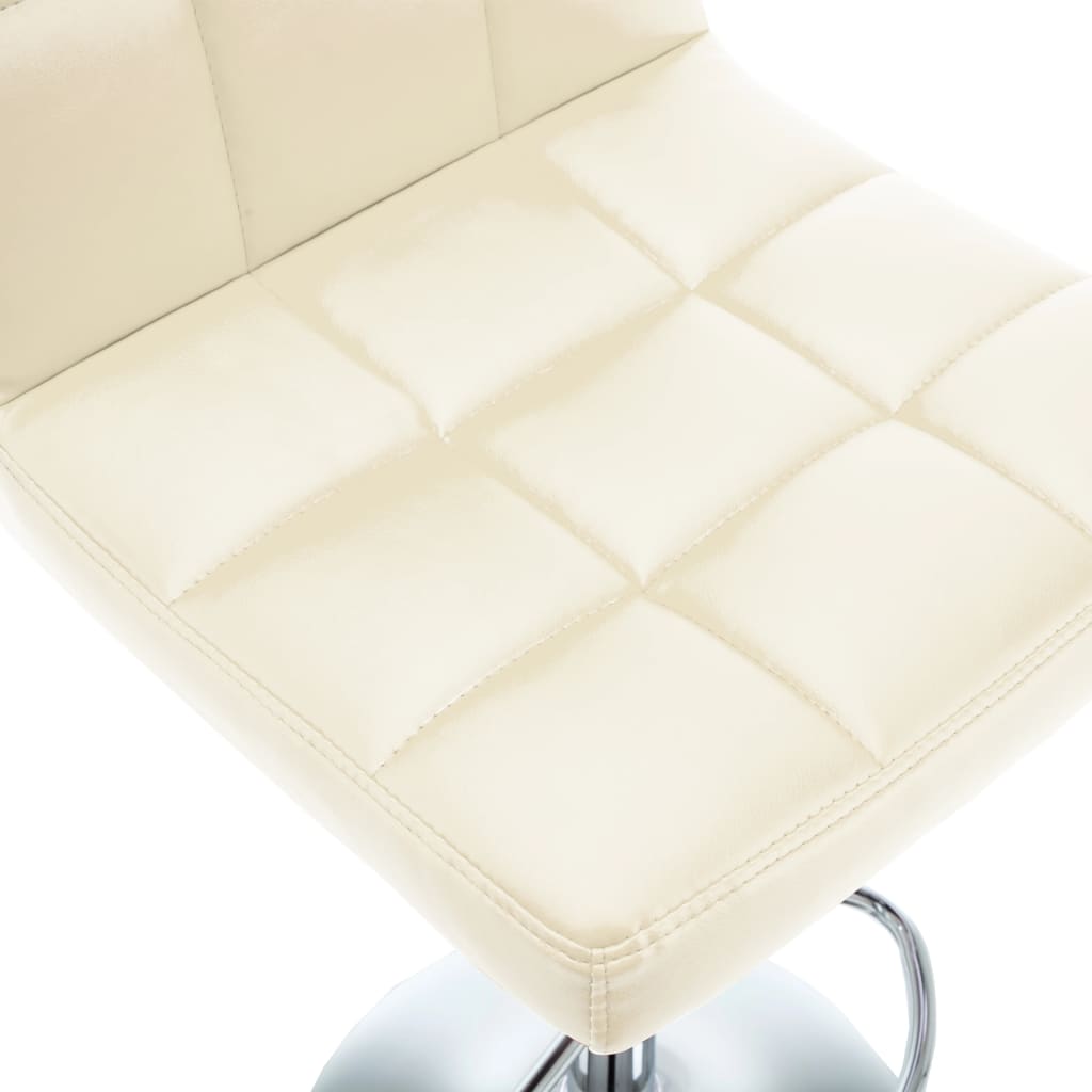 Tabourets de bar lot de 2 crème similicuir - XIOS
