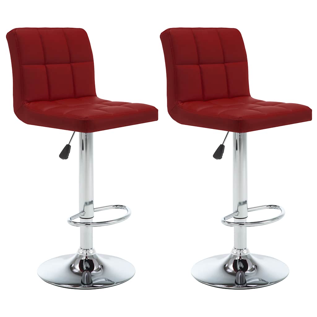 Tabourets de bar lot de 2 rouge bordeaux similicuir - XIOS