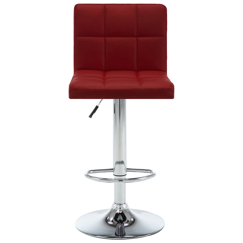 Tabourets de bar lot de 2 rouge bordeaux similicuir - XIOS