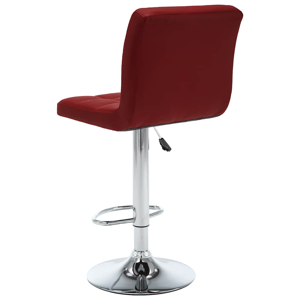 Tabourets de bar lot de 2 rouge bordeaux similicuir - XIOS