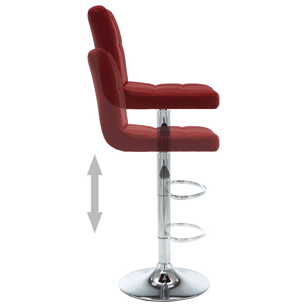 Tabourets de bar lot de 2 rouge bordeaux similicuir - XIOS