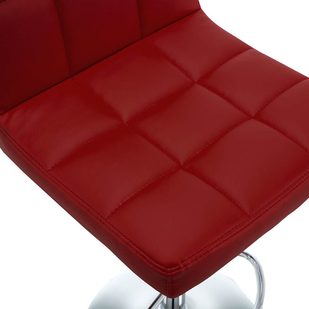 Tabourets de bar lot de 2 rouge bordeaux similicuir - XIOS