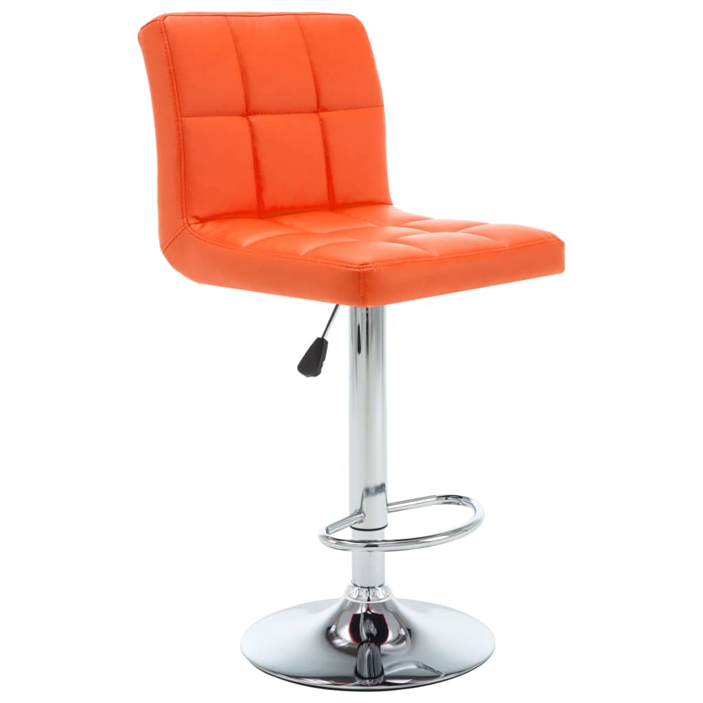Tabourets de bar lot de 2 orange similicuir - XIOS