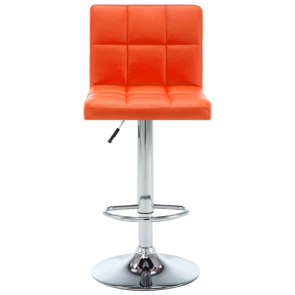 Tabourets de bar lot de 2 orange similicuir - XIOS
