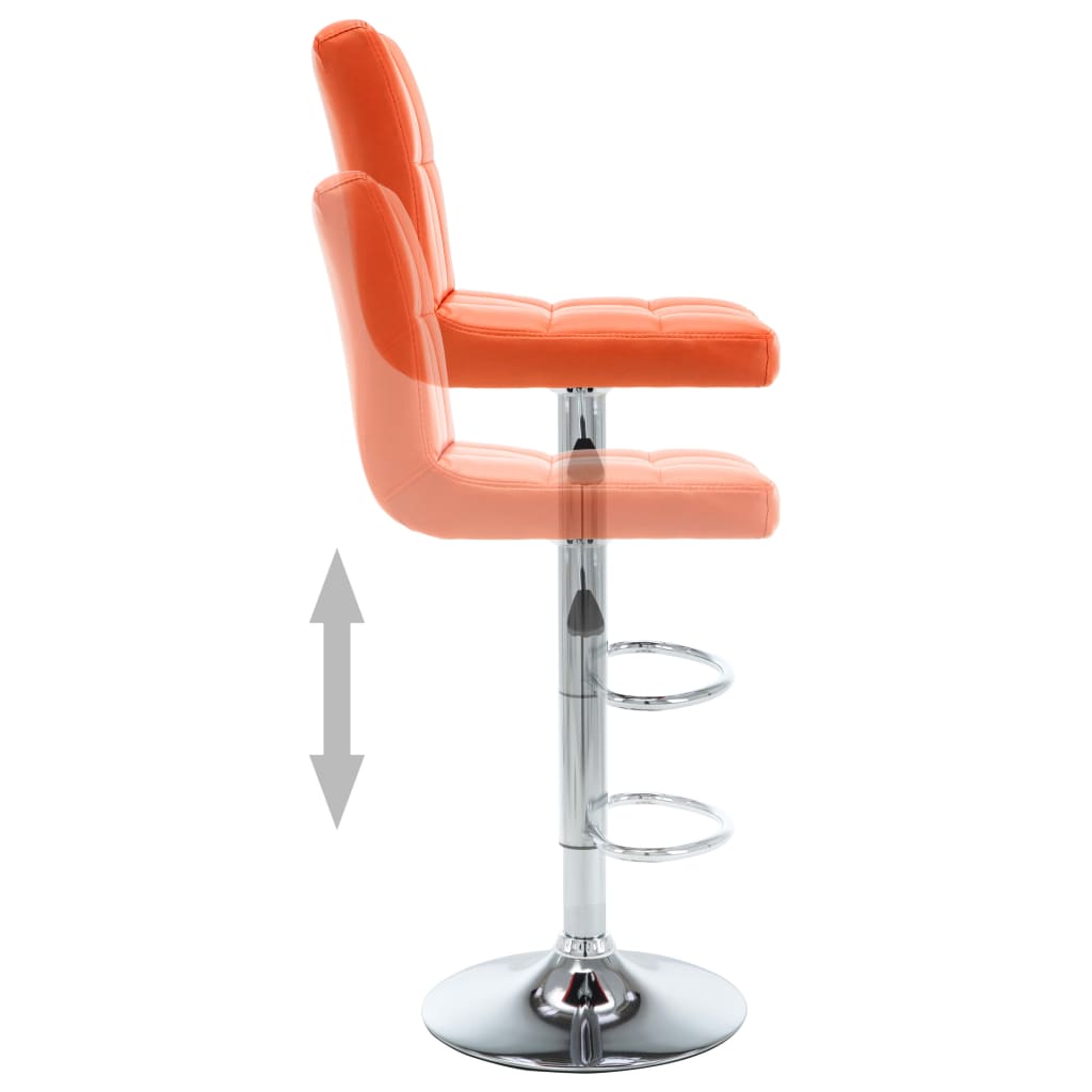 Tabourets de bar lot de 2 orange similicuir - XIOS
