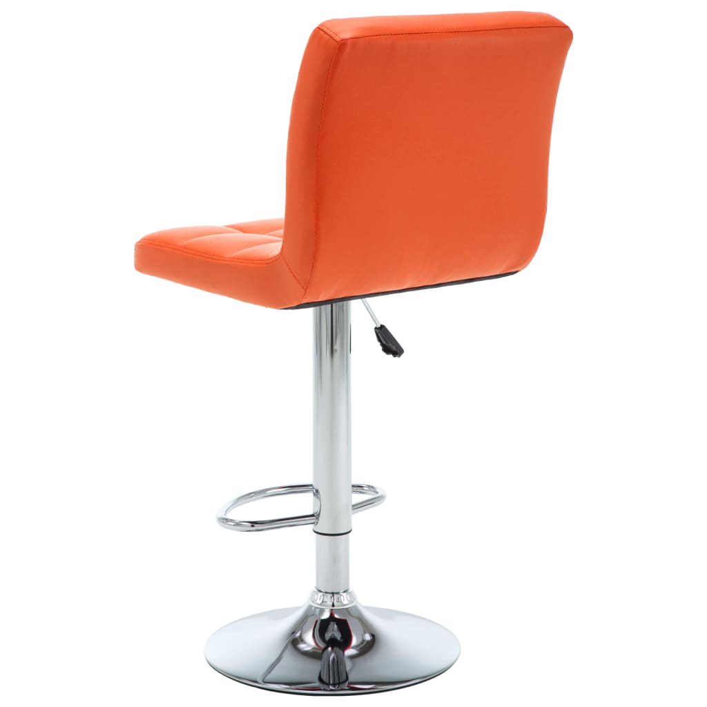 Tabourets de bar lot de 2 orange similicuir - XIOS