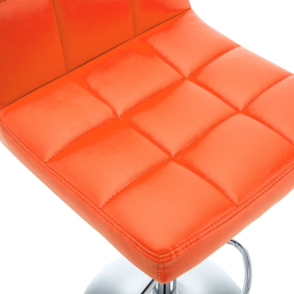Tabourets de bar lot de 2 orange similicuir - XIOS