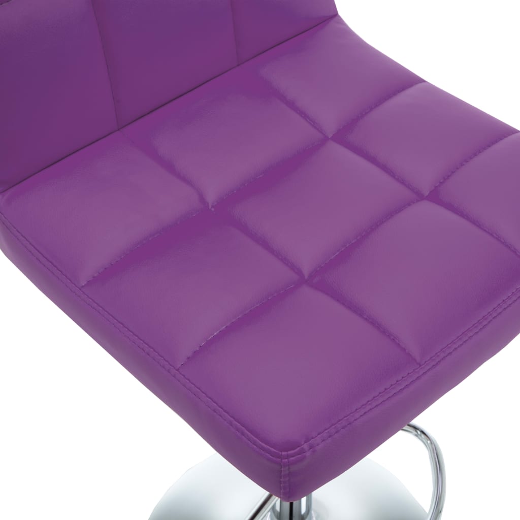 Tabourets de bar lot de 2 violet similicuir