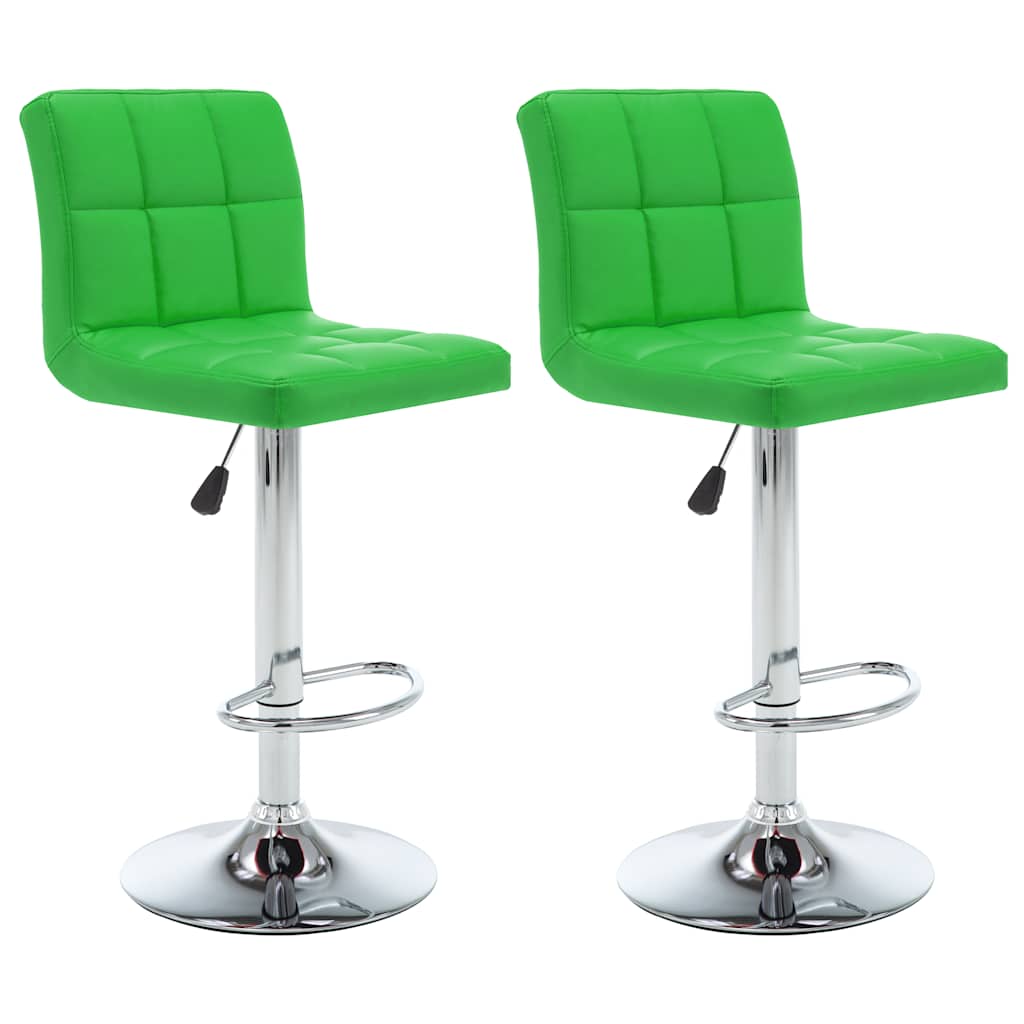 Tabourets de bar lot de 2 vert similicuir - XIOS