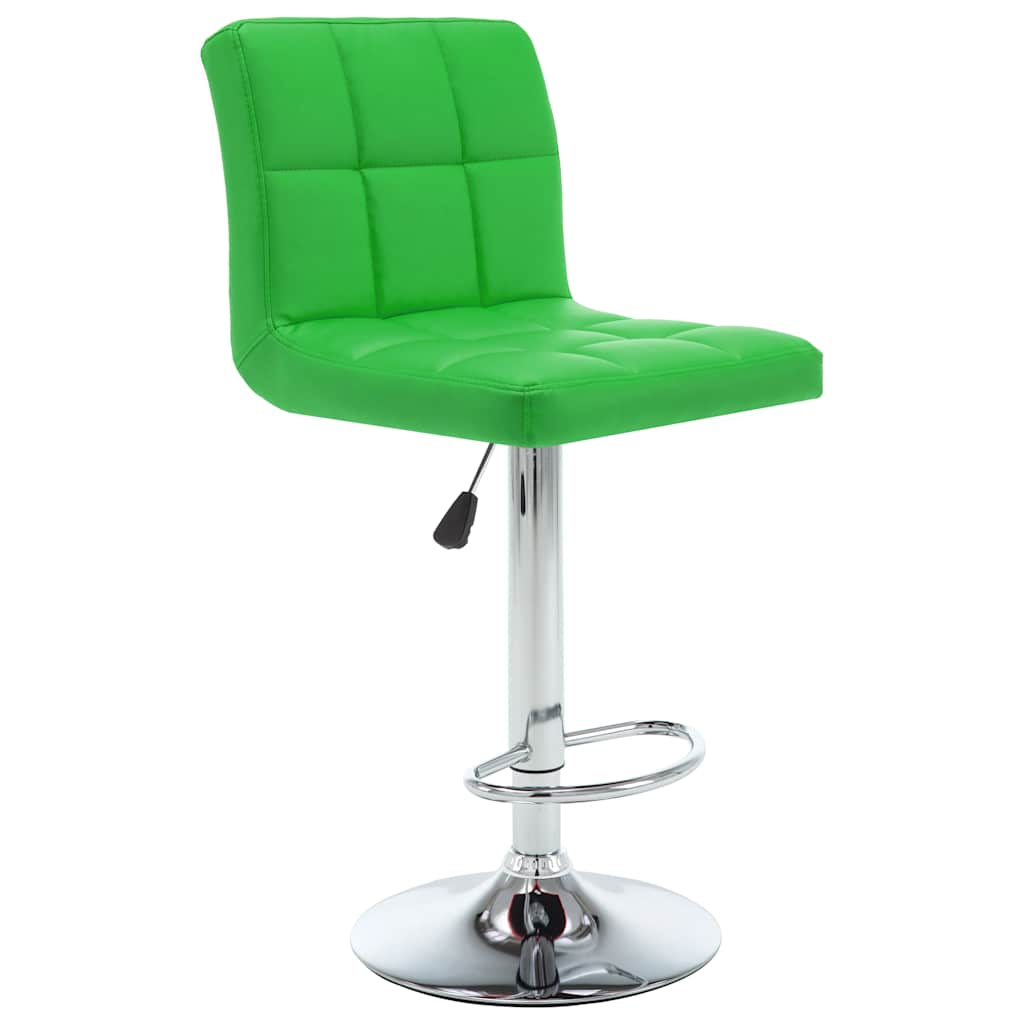 Tabourets de bar lot de 2 vert similicuir - XIOS