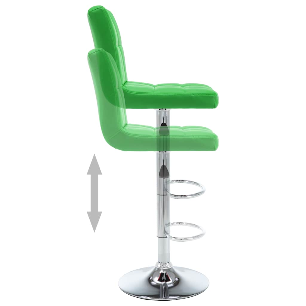 Tabourets de bar lot de 2 vert similicuir - XIOS