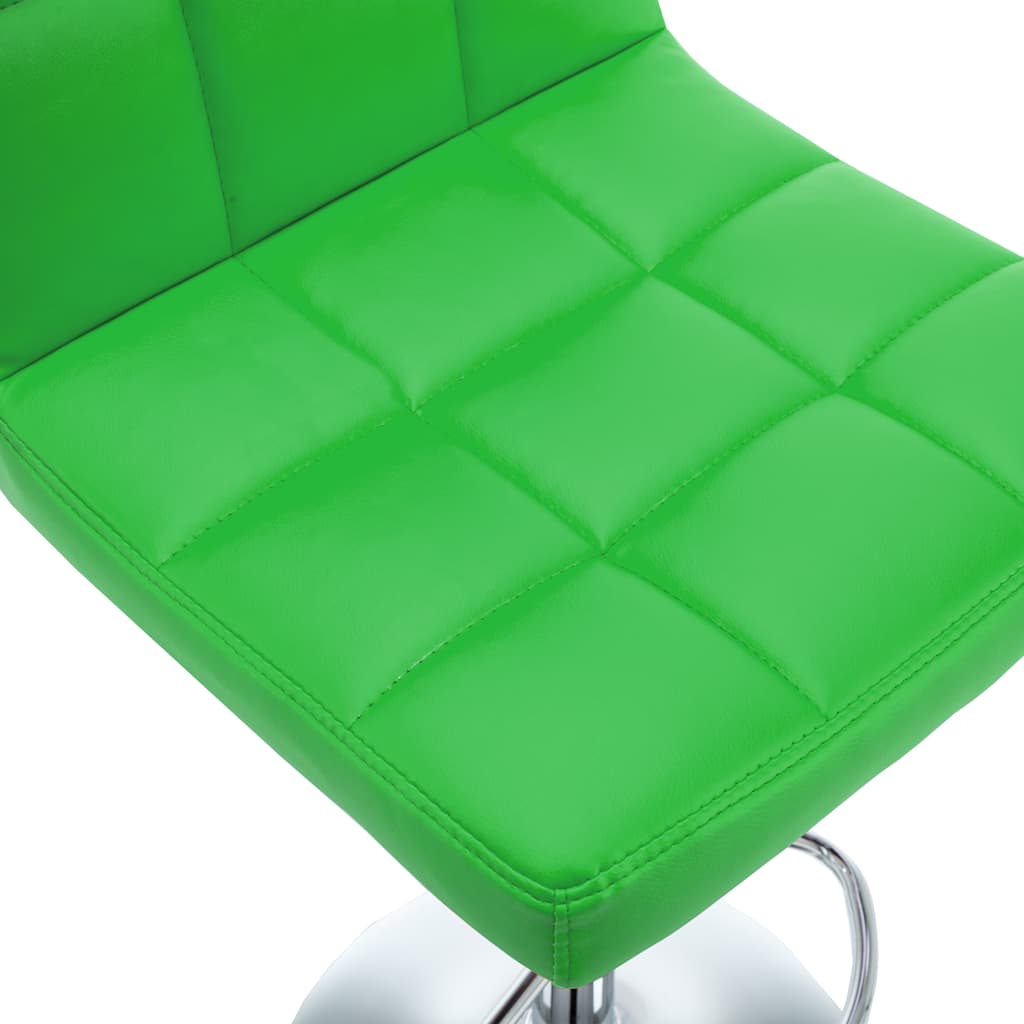 Tabourets de bar lot de 2 vert similicuir - XIOS
