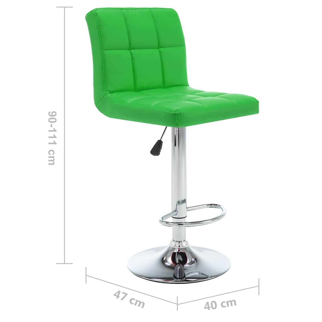 Tabourets de bar lot de 2 vert similicuir - XIOS