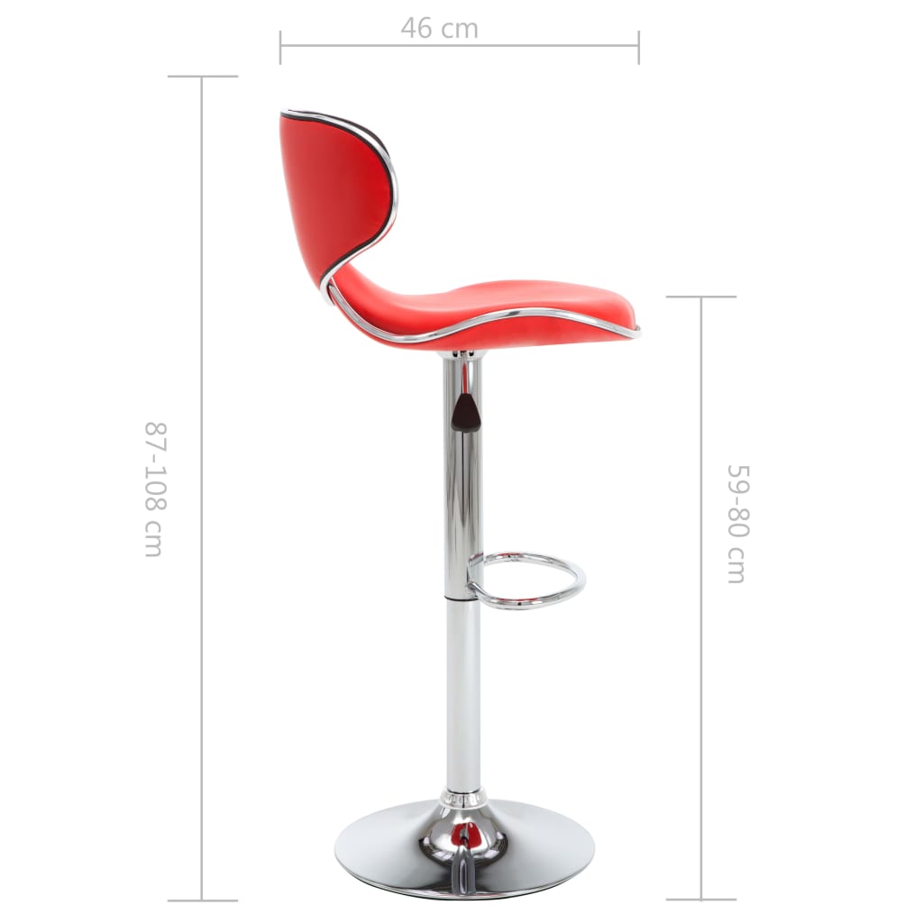 Tabourets de bar 2 pcs rouge similicuir - XIOS