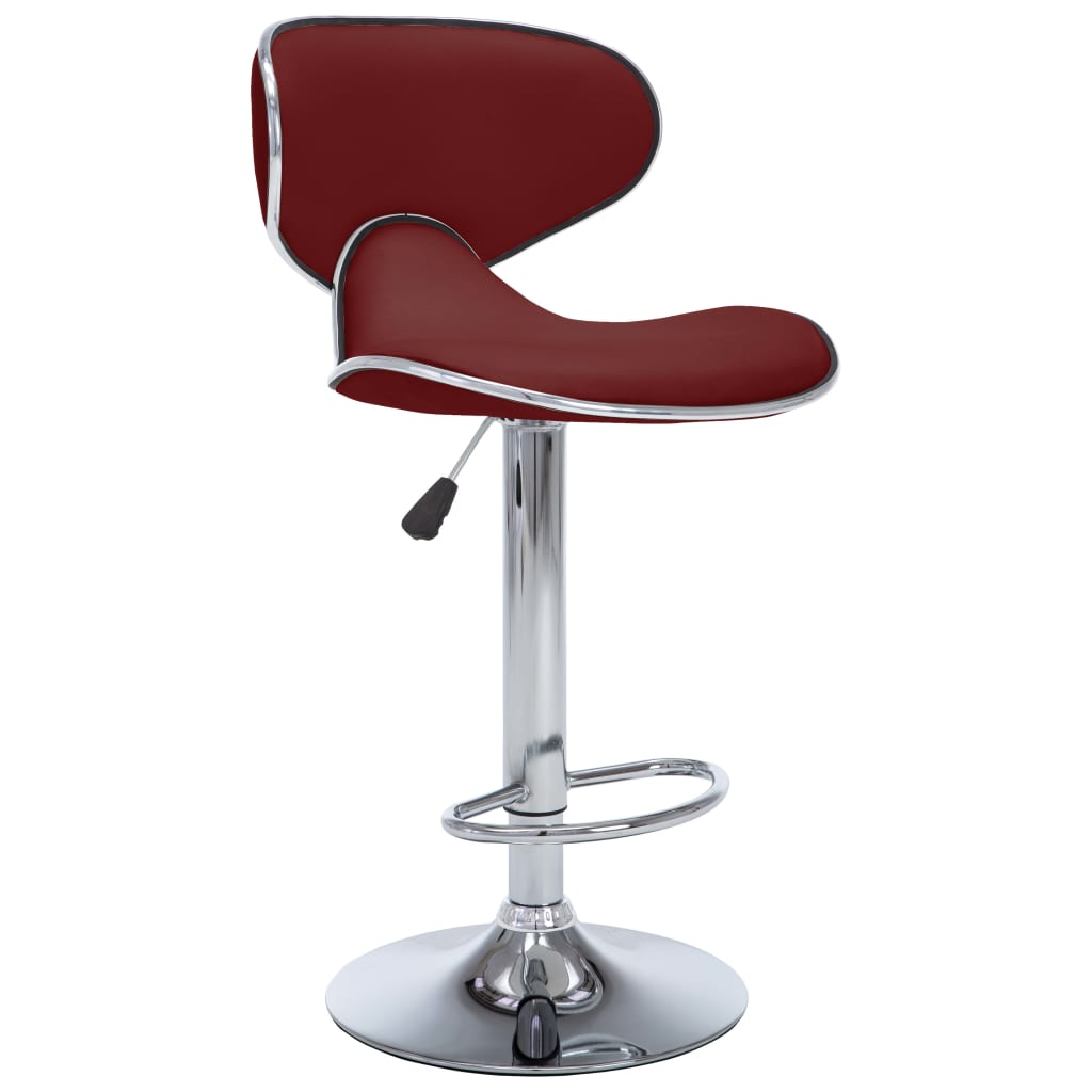Tabourets de bar lot de 2 rouge bordeaux similicuir - XIOS