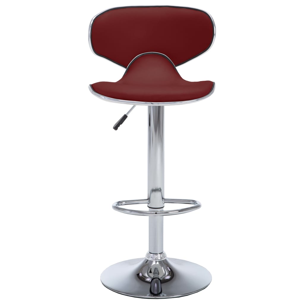 Tabourets de bar lot de 2 rouge bordeaux similicuir - XIOS