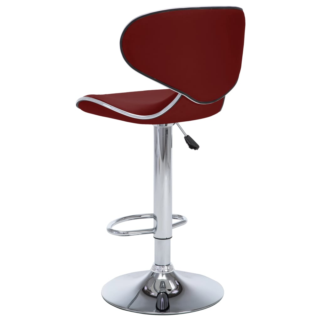 Tabourets de bar lot de 2 rouge bordeaux similicuir - XIOS