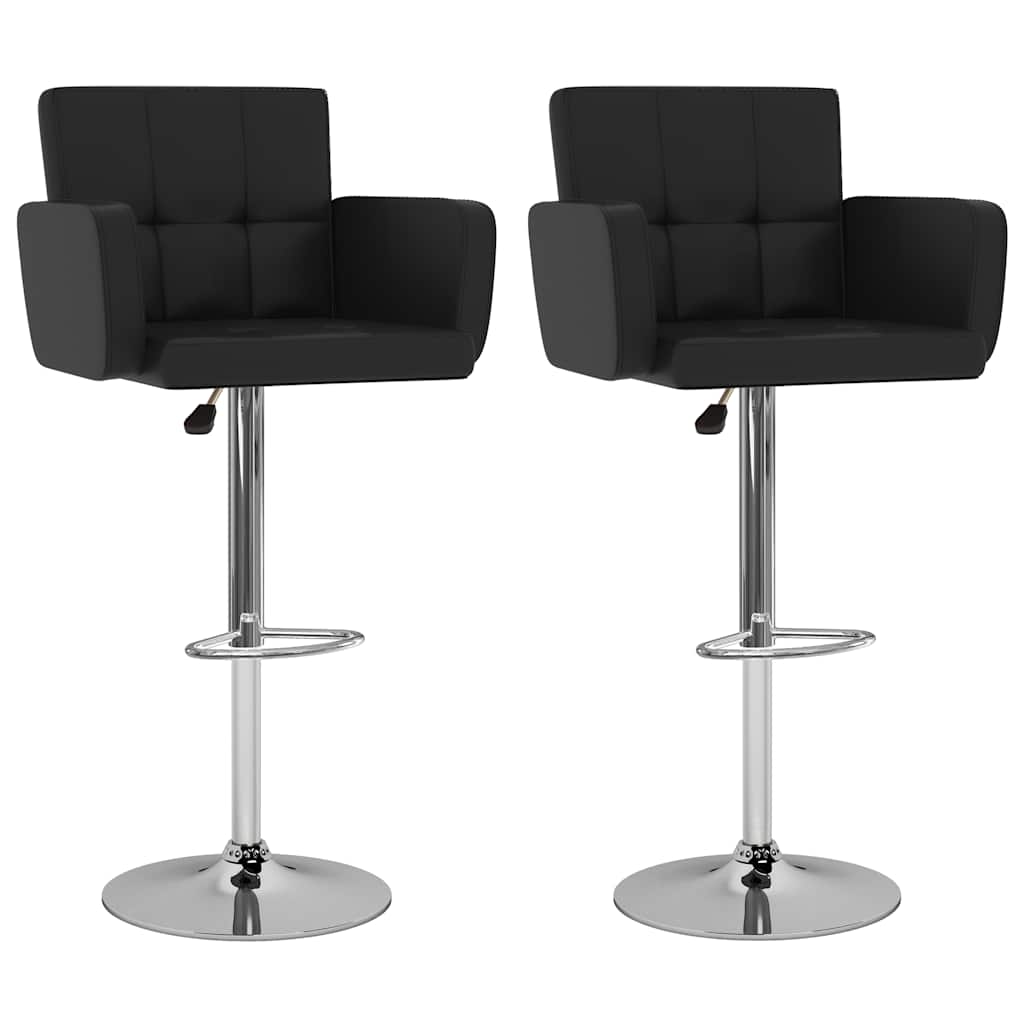 Tabourets de bar lot de 2 noir similicuir - XIOS
