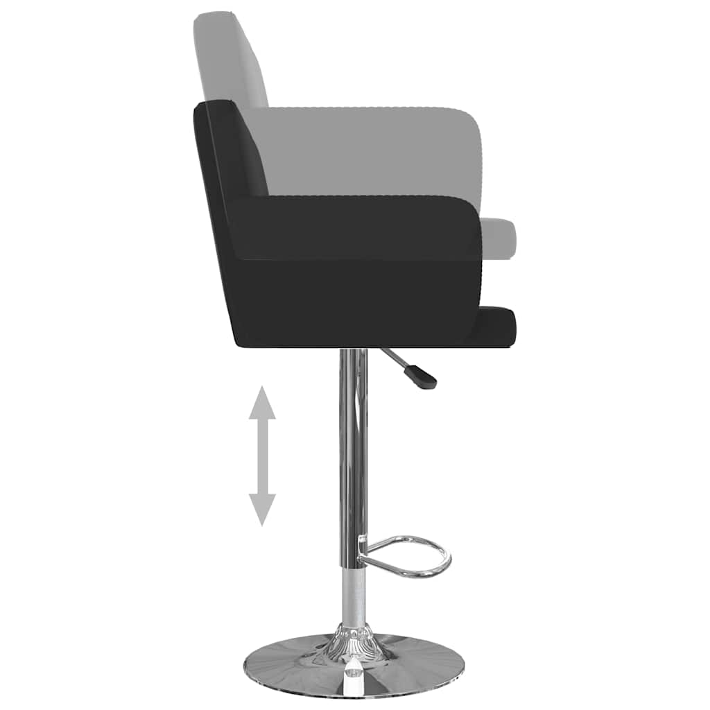 Tabourets de bar lot de 2 noir similicuir - XIOS