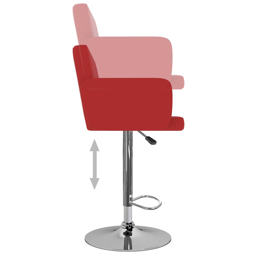 Tabourets de bar lot de 2 rouge similicuir - XIOS