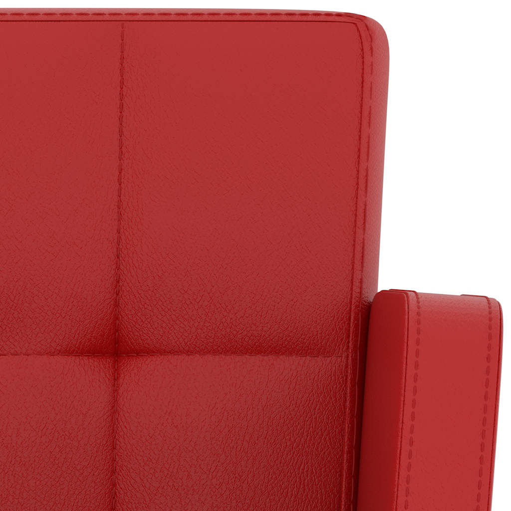 Tabourets de bar lot de 2 rouge similicuir - XIOS