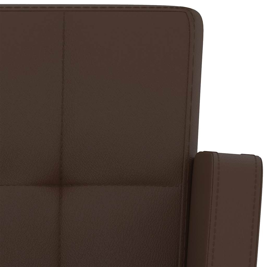 Tabourets de bar lot de 2 marron similicuir - XIOS