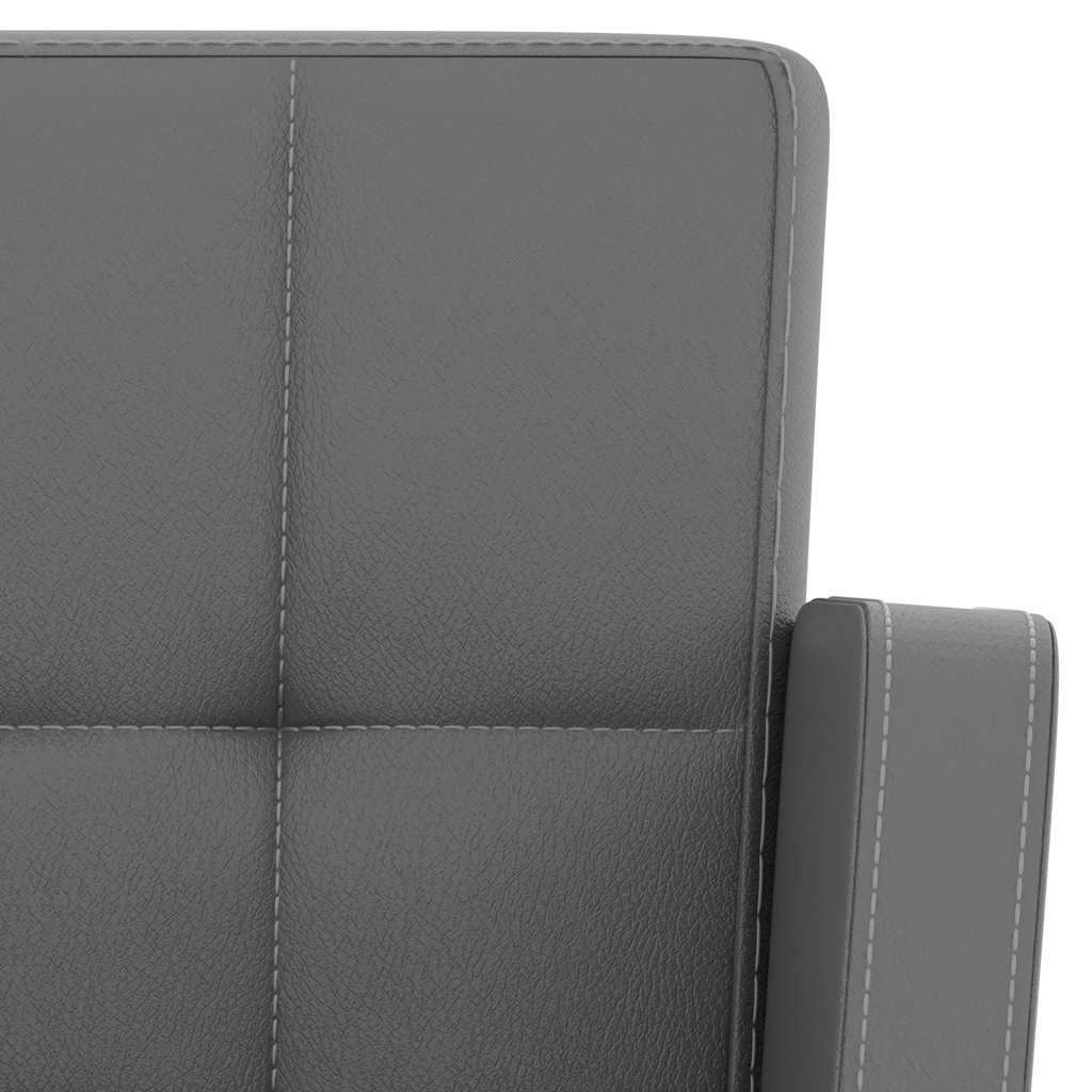 Tabourets de bar lot de 2 gris similicuir - XIOS