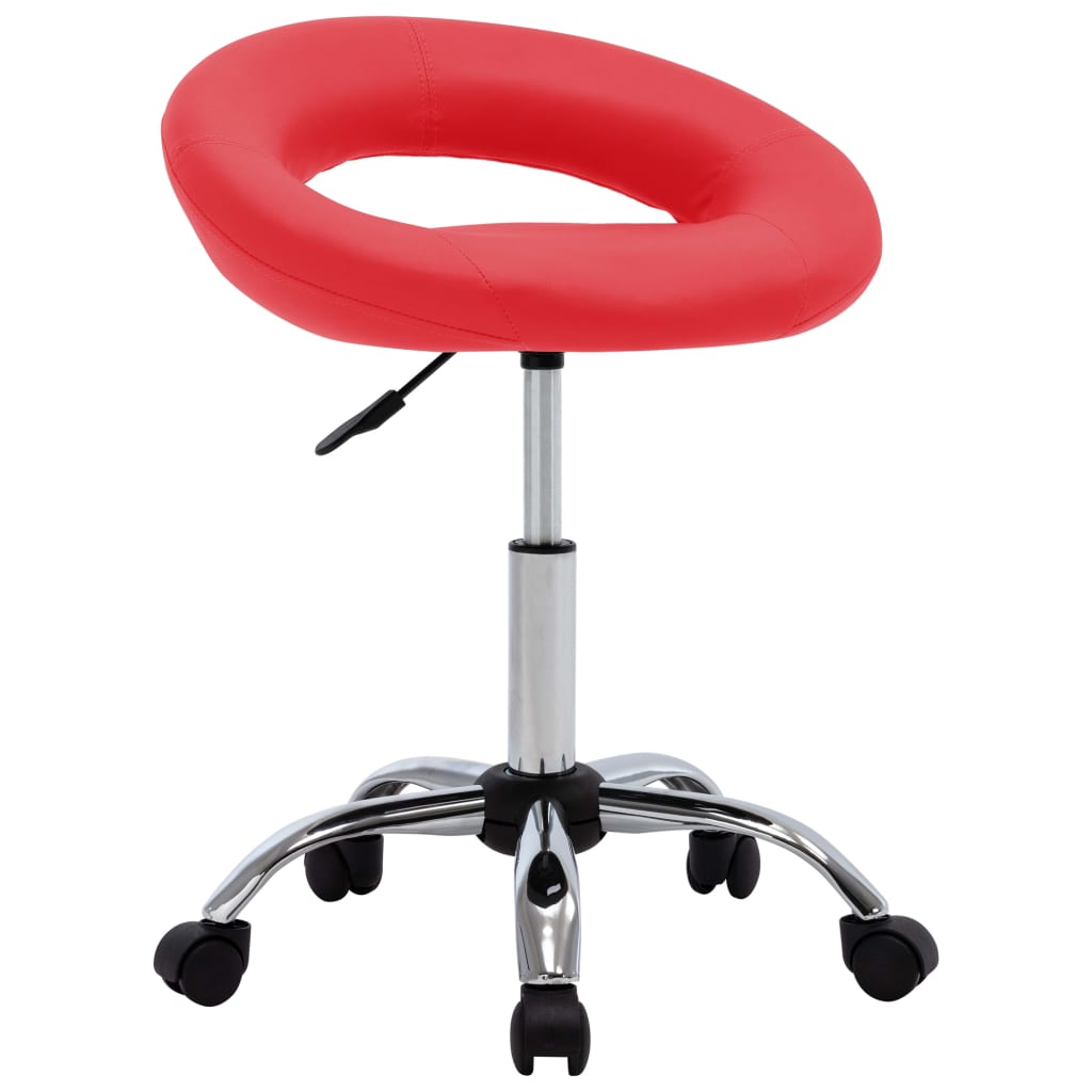 Chaise de travail roulante Rouge Similicuir - XIOS