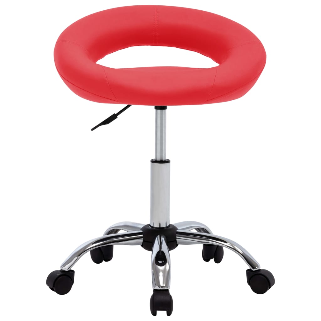 Chaise de travail roulante Rouge Similicuir - XIOS