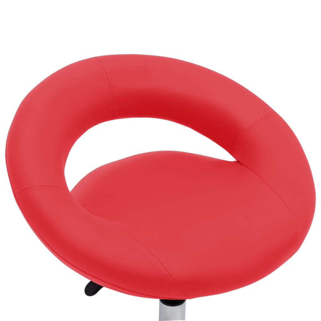 Chaise de travail roulante Rouge Similicuir - XIOS