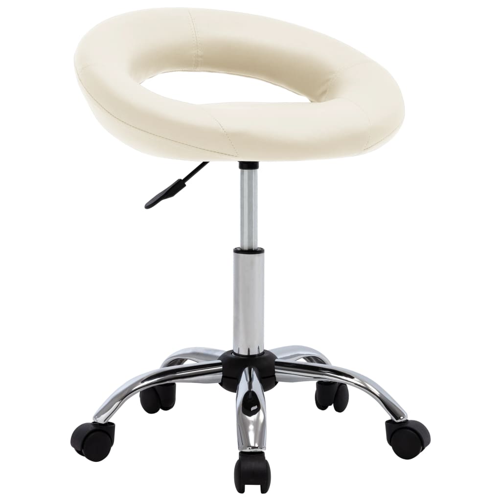 Chaise de travail roulante Crème Similicuir - XIOS