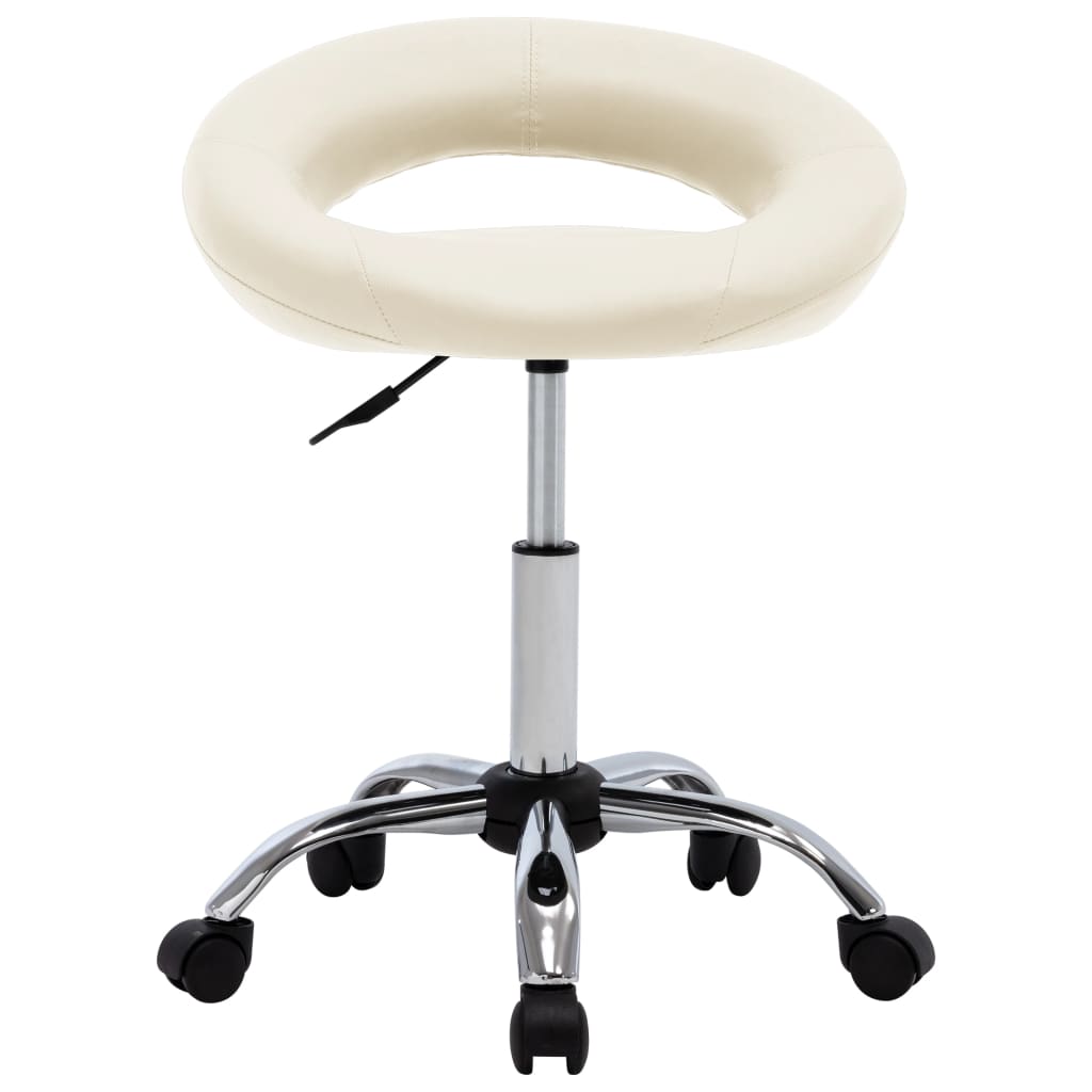 Chaise de travail roulante Crème Similicuir - XIOS