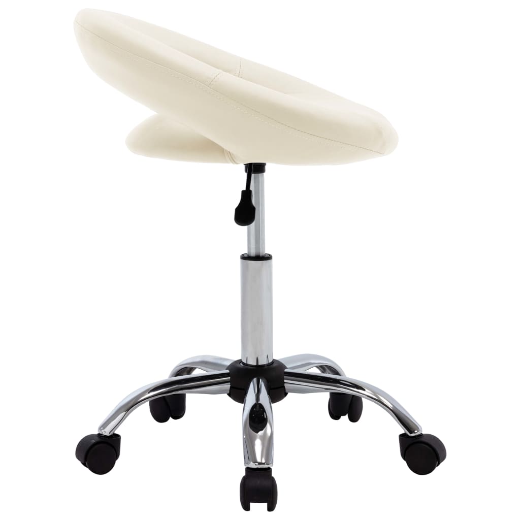 Chaise de travail roulante Crème Similicuir - XIOS