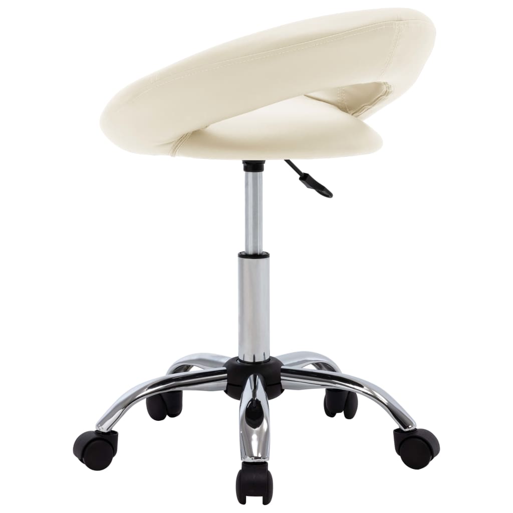 Chaise de travail roulante Crème Similicuir - XIOS
