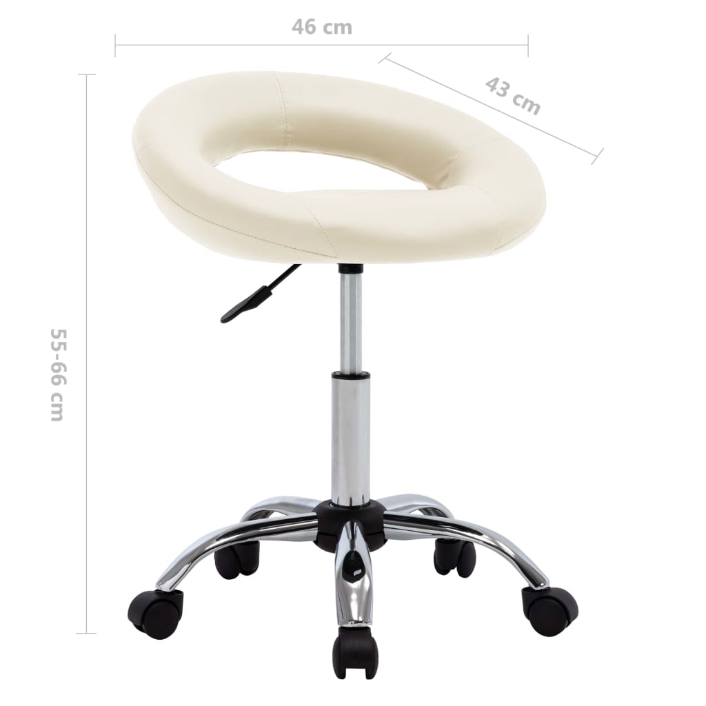 Chaise de travail roulante Crème Similicuir - XIOS