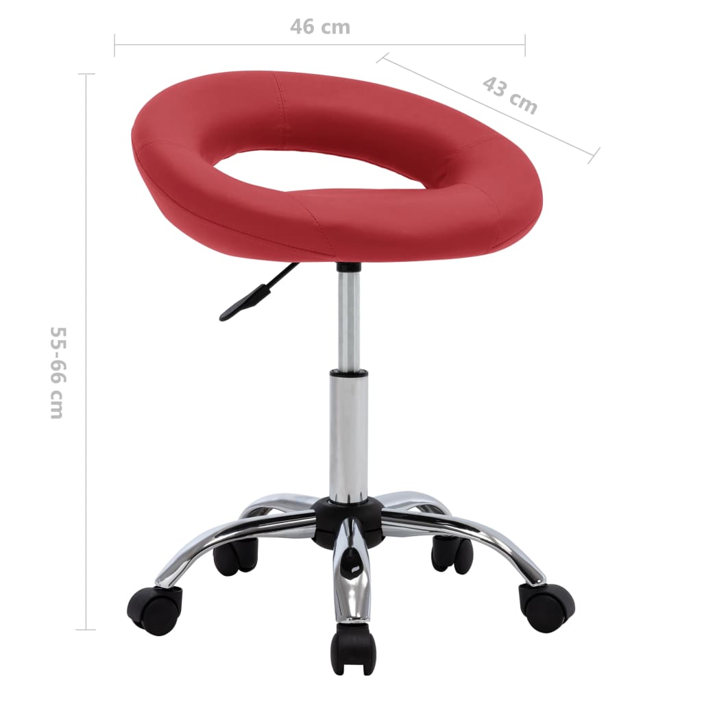 Chaise de travail roulante Rouge bordeaux Similicuir - XIOS