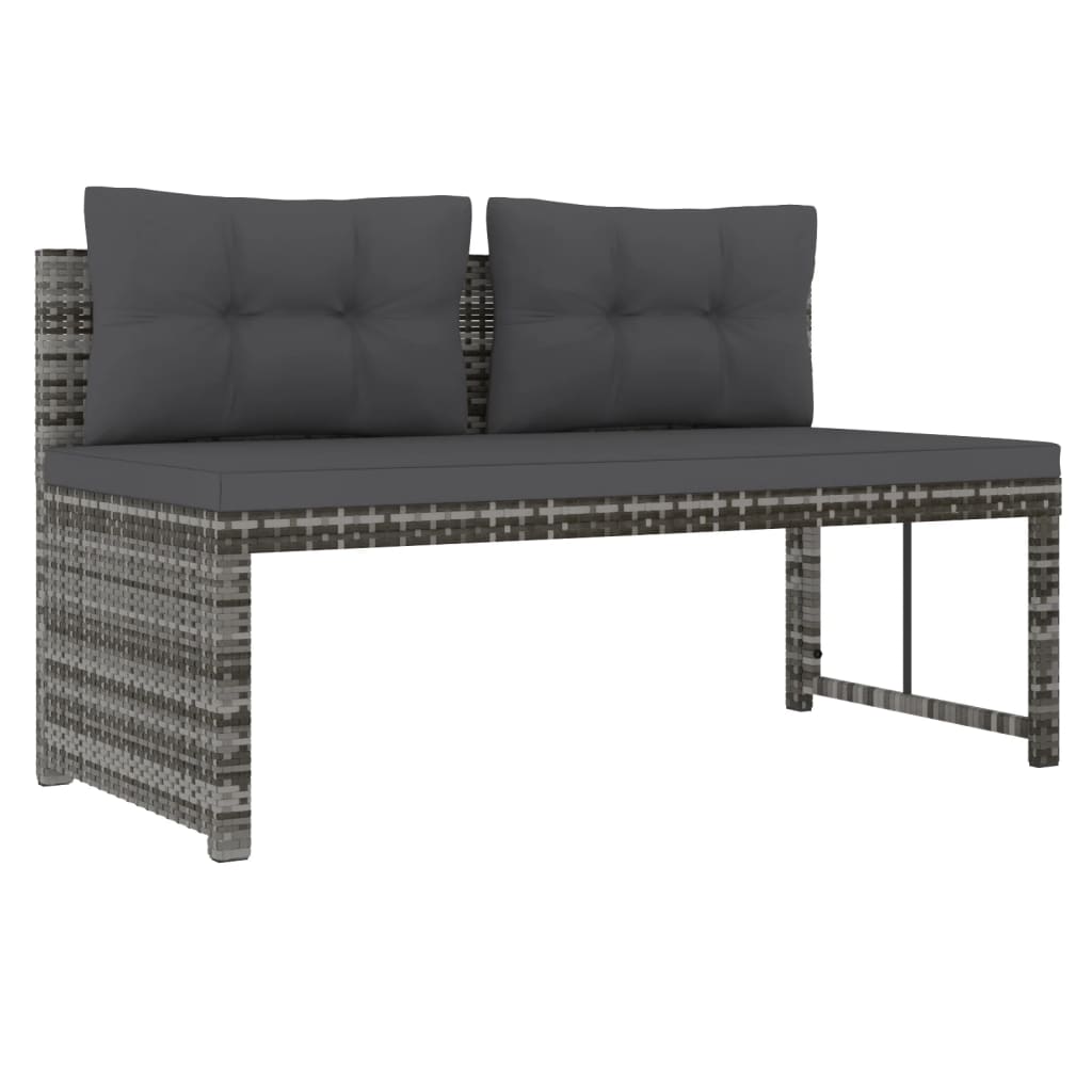 Ensemble à manger de jardin 4pcs coussins Gris Résine tressée